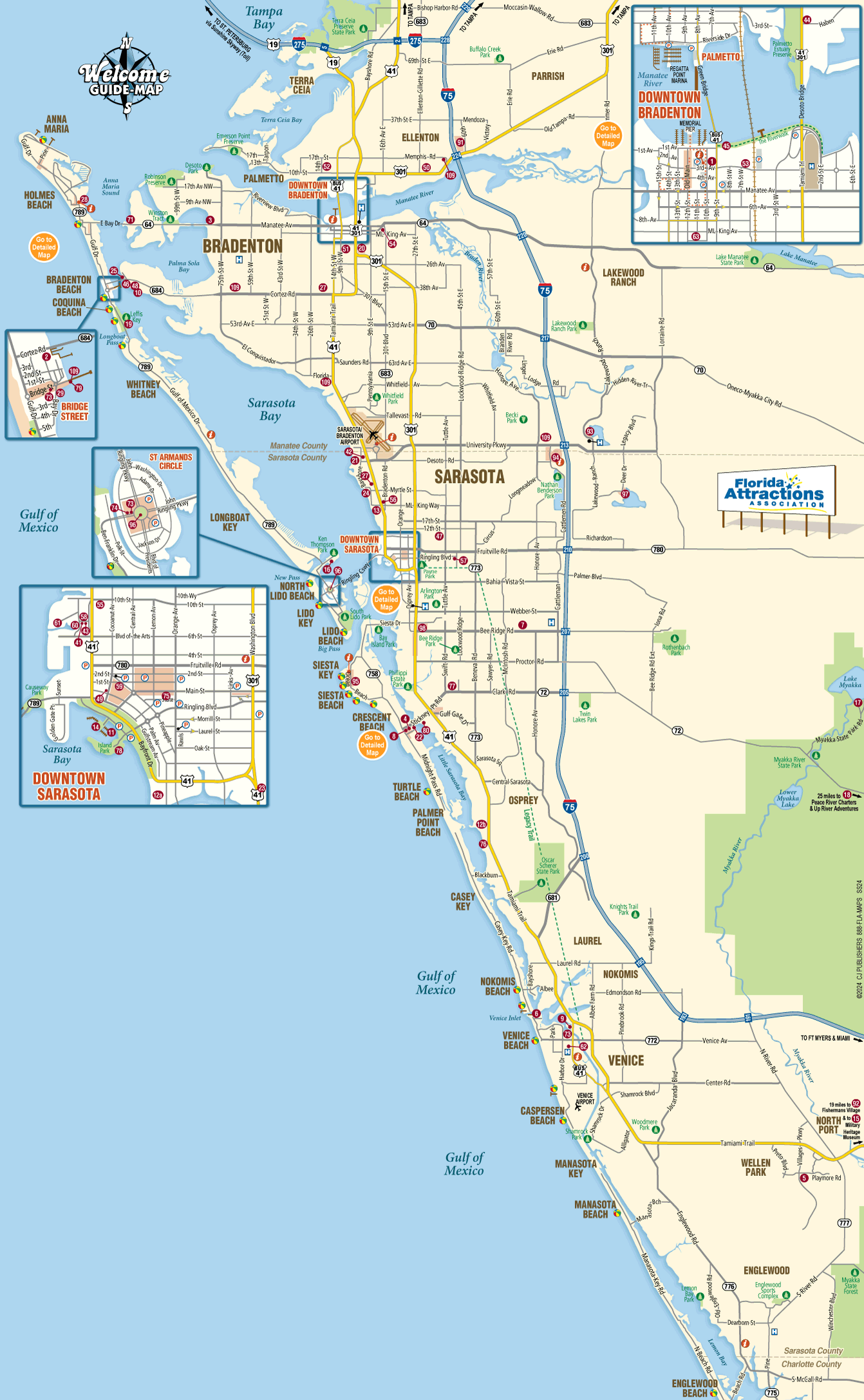 Sarasota And Bradenton Welcome Guide Map
